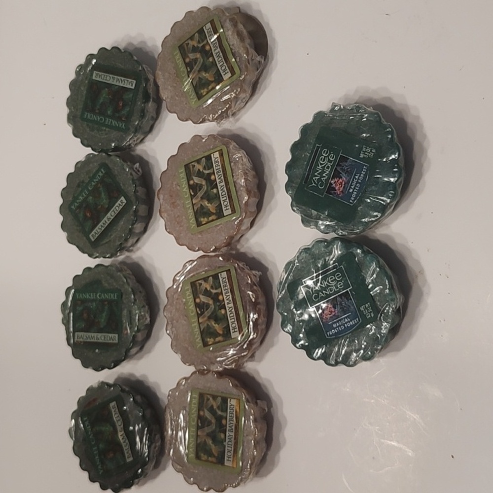 Yankee Candle Wax Tart LotX10 Balsam&Cedar Holiday Bayberry Magical Forest